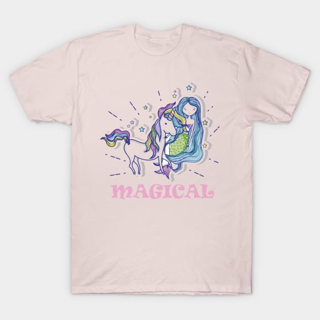 Uni Mermaid Magical Unicorn T-Shirt by unicorn shirt